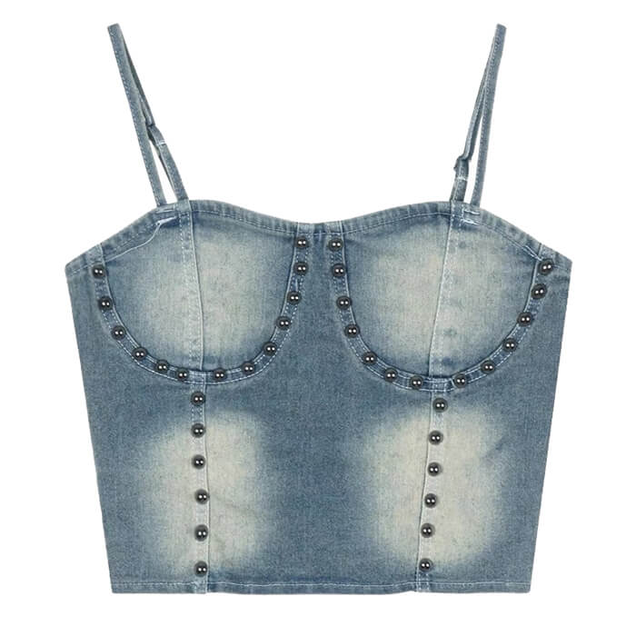 Vintage Denim Rivet Top SpreePicky