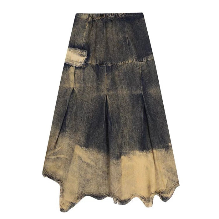 Vintage Washed Long Denim Skirt Boogzel Clothing