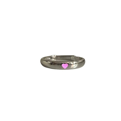 Fashion Glow Heart Ring - Adjustable / Pink - ring