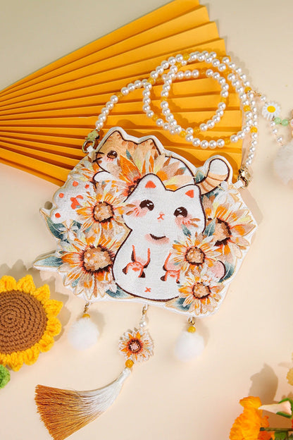 Multi-Color Sunflower Cat Crossbody Bag SpreePicky