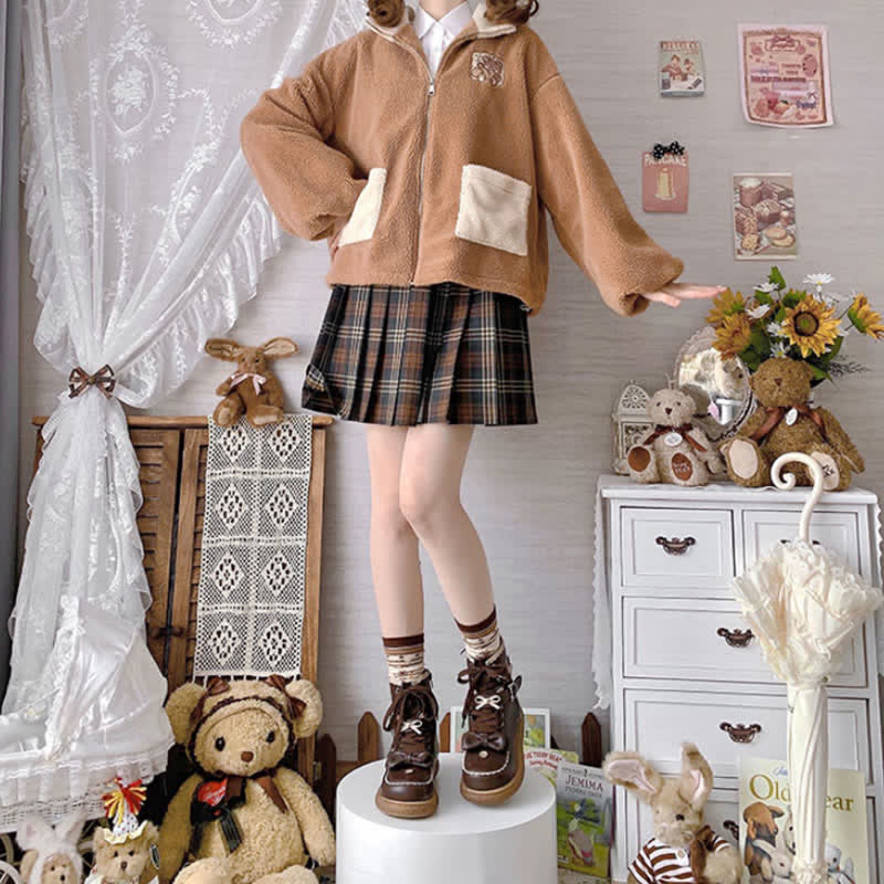 Bow Knot Button Bear Lolita Martin Boots modakawa