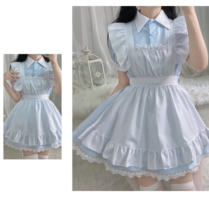 Kawaii Sweet Ruffled Maid Lolita Dress Modakawa