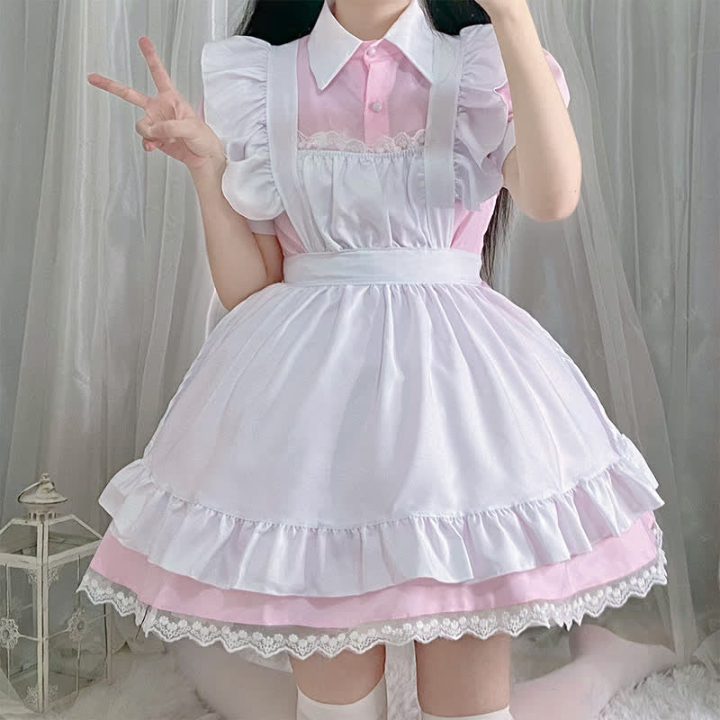 Kawaii Sweet Ruffled Maid Lolita Dress Modakawa