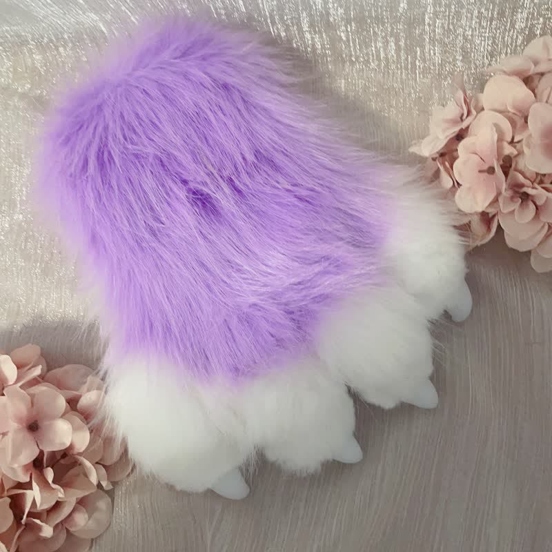 Purple Furry Fox Ears Tail Paw Headband Accessory Modakawa