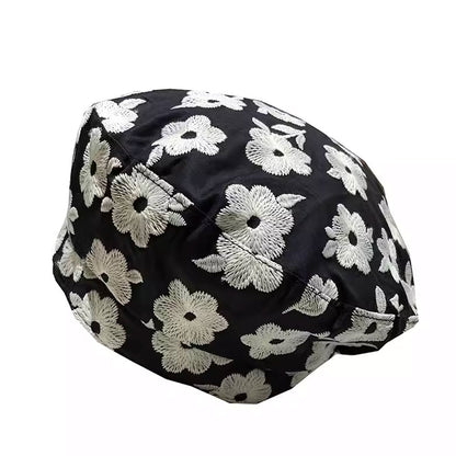 Sweet Floral Embroidery Beret Hat Boogzel Clothing