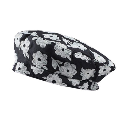 Sweet Floral Embroidery Beret Hat Boogzel Clothing