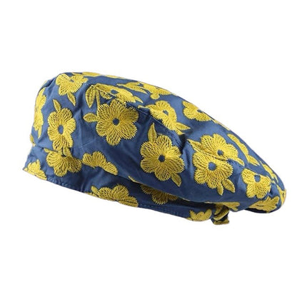 Sweet Floral Embroidery Beret Hat Boogzel Clothing