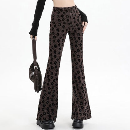 Vintage Floral Flare Trousers Boogzel Clothing