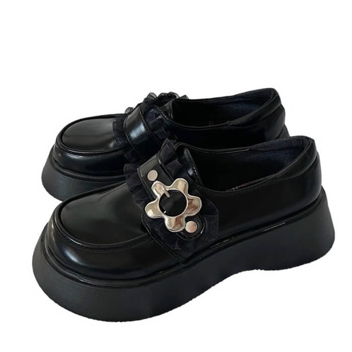 Flower Buckle Chunky Platforms SpreePicky