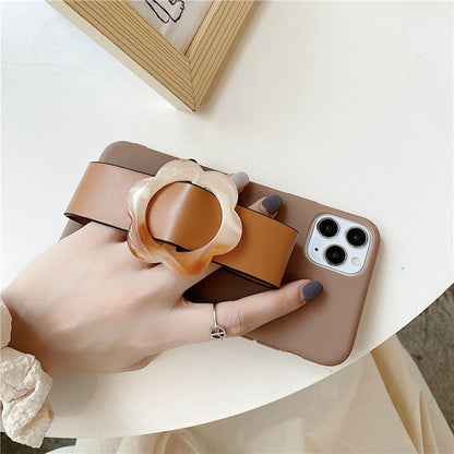 Brown Flower Wristband iPhone Case Boogzel Clothing