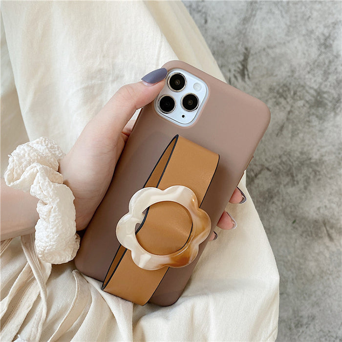 Brown Flower Wristband iPhone Case Boogzel Clothing