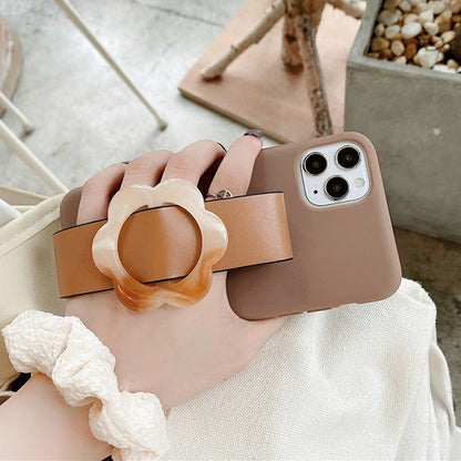 Brown Flower Wristband iPhone Case Boogzel Clothing