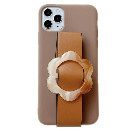 Brown Flower Wristband iPhone Case Boogzel Clothing