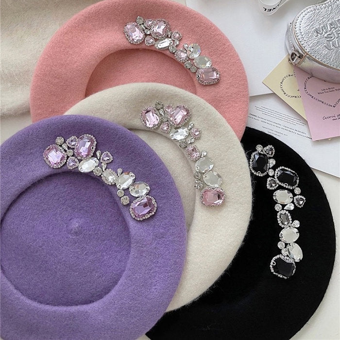 Trendy Rhinestone Beret SpreePicky