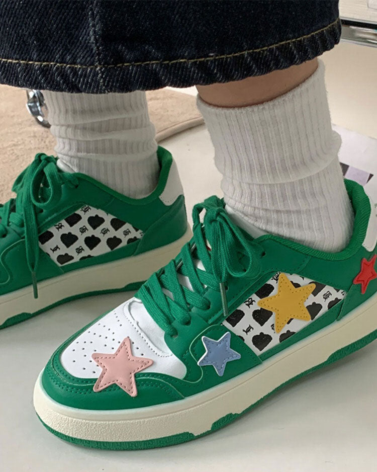 Star Dark Green Sneakers Boogzel Clothing