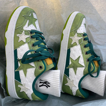 Green Star Sneakers Boogzel Clothing