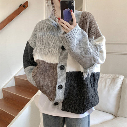 Soft Grey Fringe Cardigan Boogzel Clothing