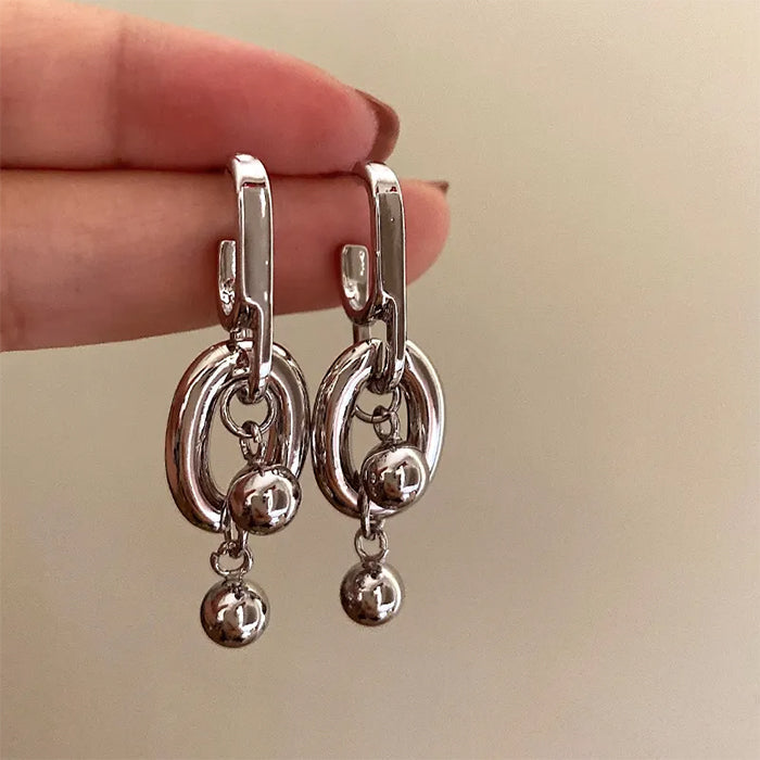 Sliver Chunky Chain Earrings SpreePicky