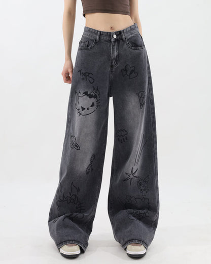 Y2K Denim Cat Jeans SpreePicky