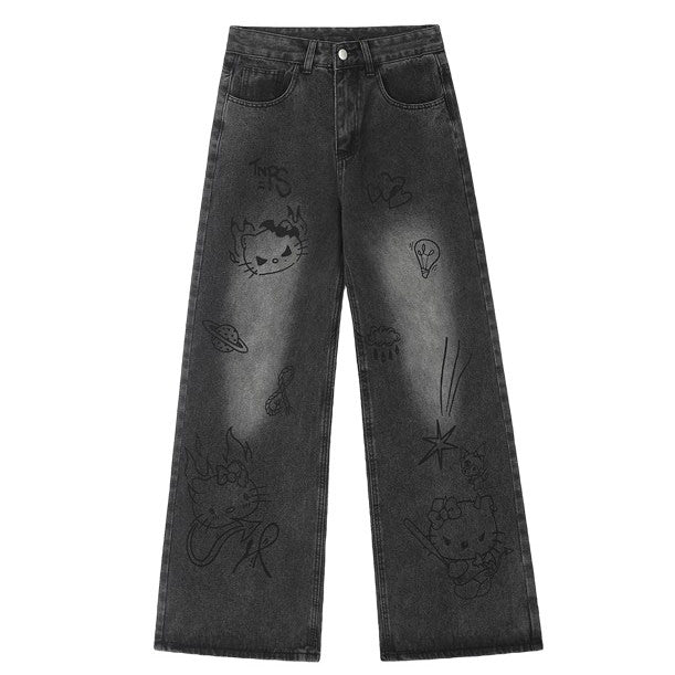 Y2K Denim Cat Jeans SpreePicky