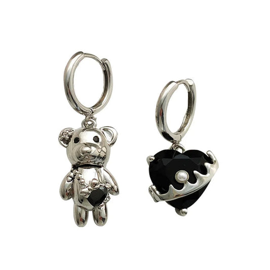 Y2K Bear Heart Earrings SpreePicky