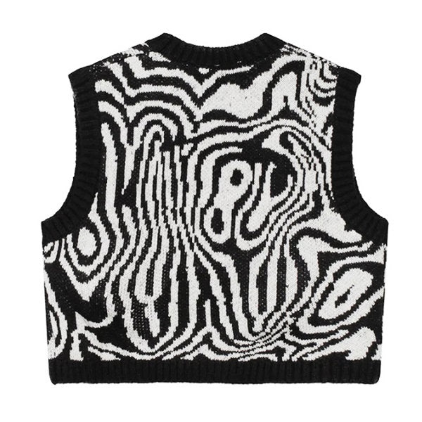 Eyes Cropped Knit Vest SpreePicky