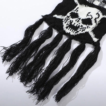 Skull Knitted Scarf SpreePicky