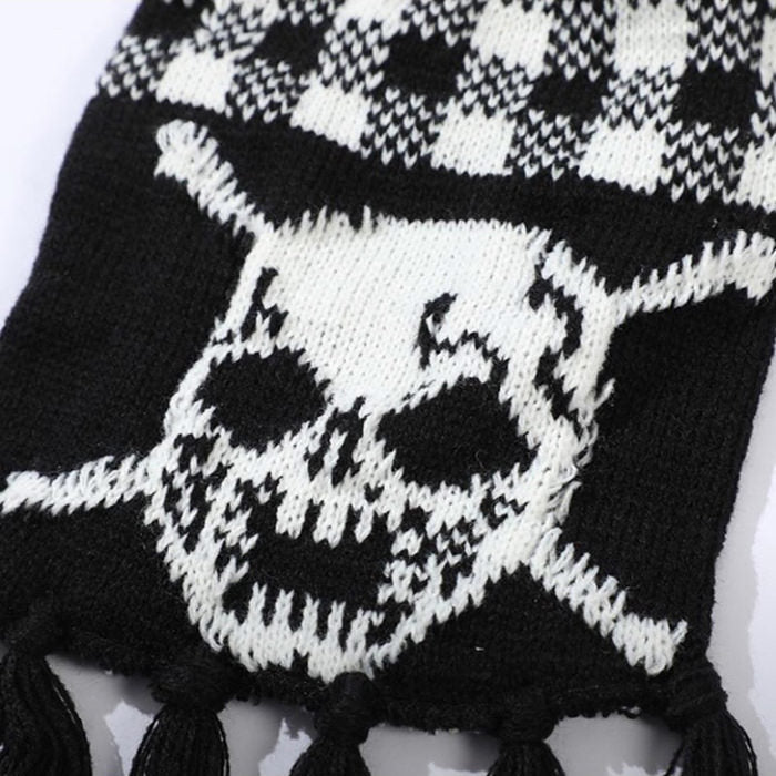 Skull Knitted Scarf SpreePicky