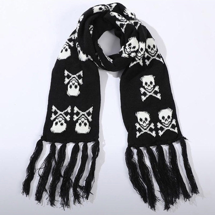 Skull Knitted Scarf SpreePicky