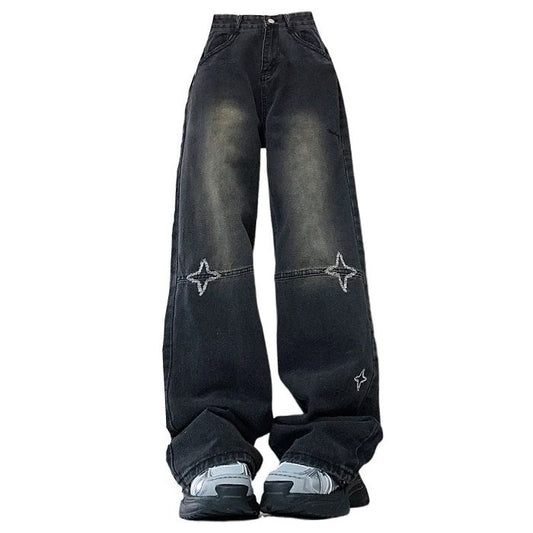 Trendy Star Black Jeans SpreePicky