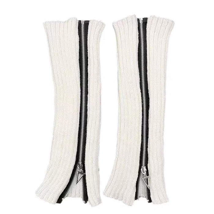 Y2K Black Zip Up Leg Warmers Boogzel Clothing