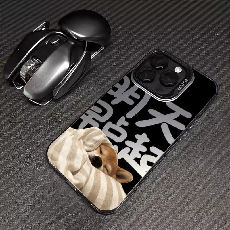 Hamburger Puppy Phone Case - For iPhone 15 / Puppy C-black