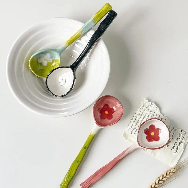 Kawaii Aesthetic Y2K Cute Fairy Hand-painted Ceramic Spoons MK Kawaii Store