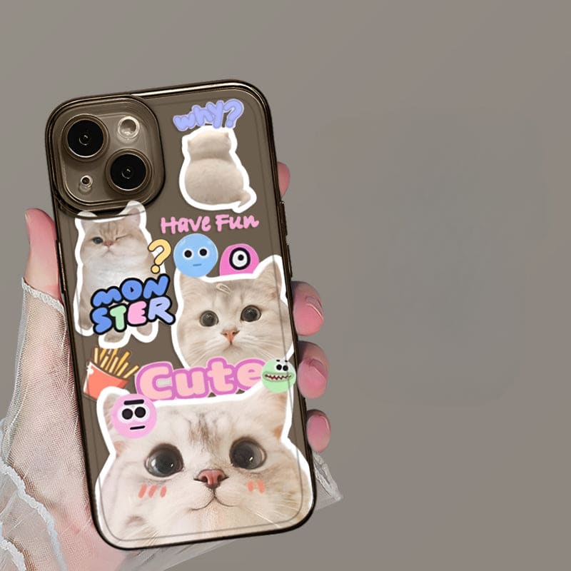Have Fun Cat Phone Case - For iPhone 15 / Cat A-black
