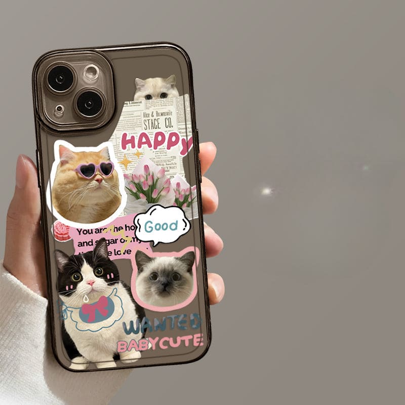 Have Fun Cat Phone Case - For iPhone 15 / Cat B-black