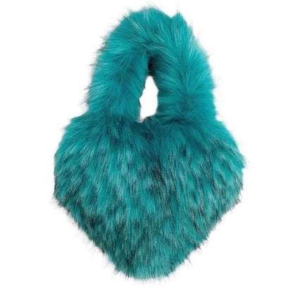 Heart Fuzzy Handbag - Standart / Baby Blue - Handbags