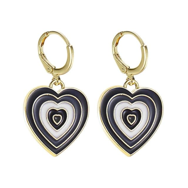 Heart Y2K Earrings - Standart / Black - earrings