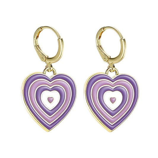 Heart Y2K Earrings - Standart / Purple - earrings