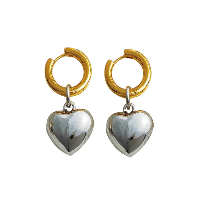 Heart Pendant Hoop Earrings SpreePicky