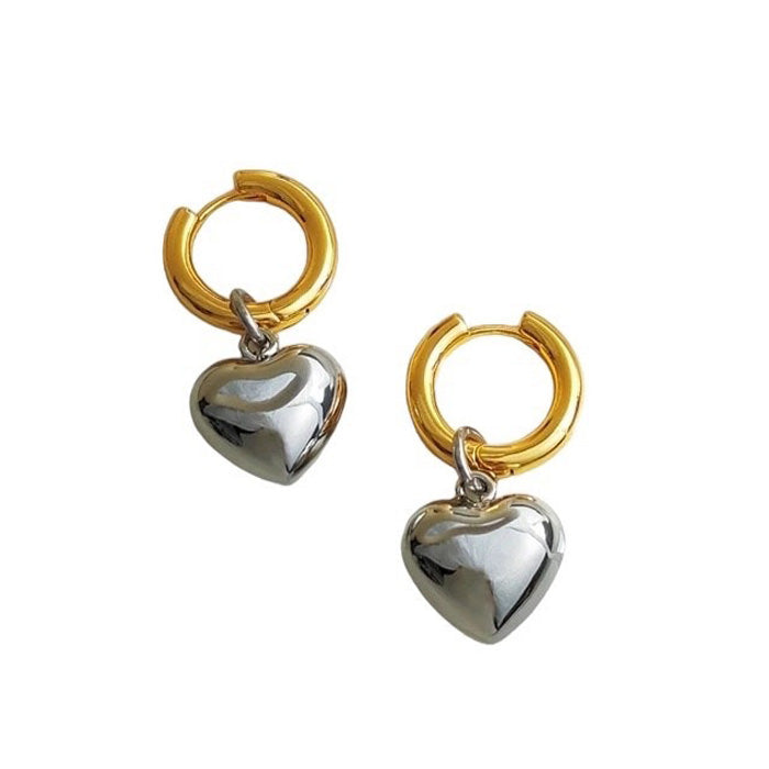 Heart Pendant Hoop Earrings SpreePicky