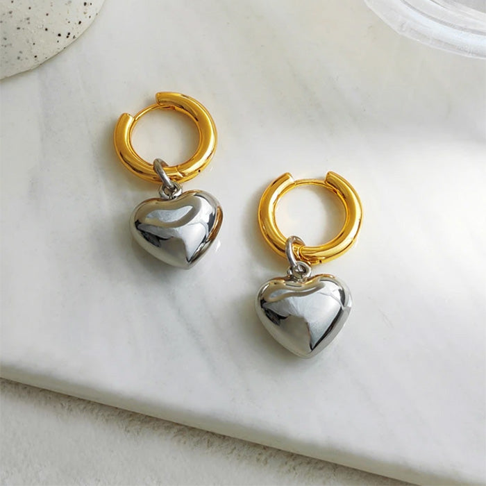 Heart Pendant Hoop Earrings SpreePicky