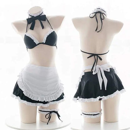 Here I am Black Mini Serve Maid Lingerie Swimsuit EG14558 - Egirldoll