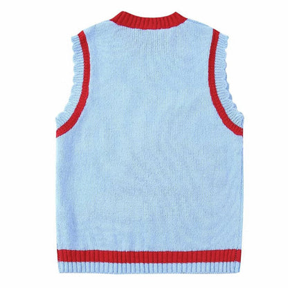 Cartoon House Knit Vest Boogzel Clothing