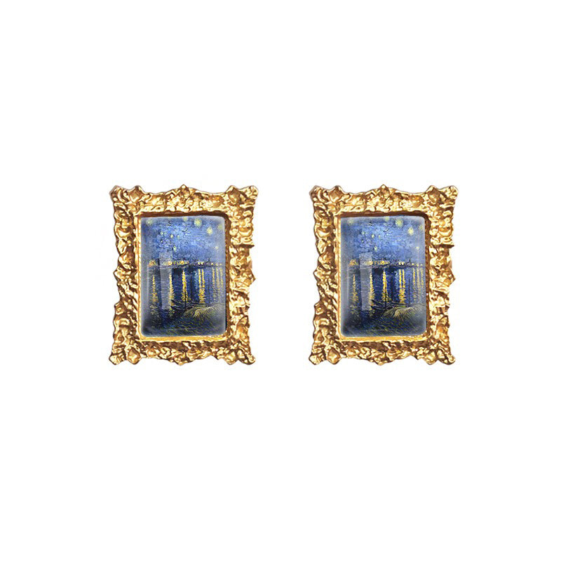 Oil Painting Impressionism Earrings Boogzel Clothing