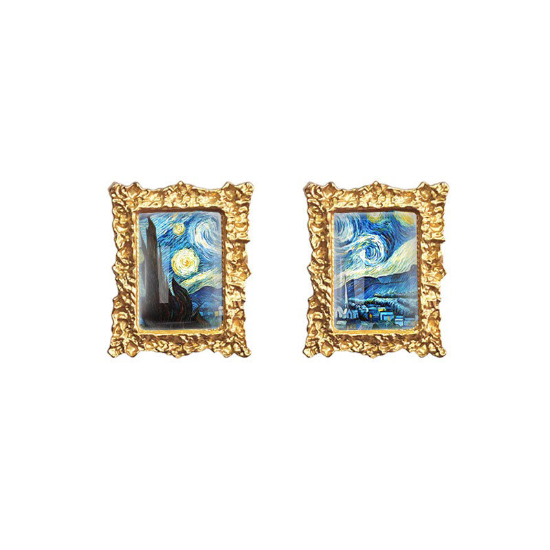 Oil Painting Impressionism Earrings Boogzel Clothing