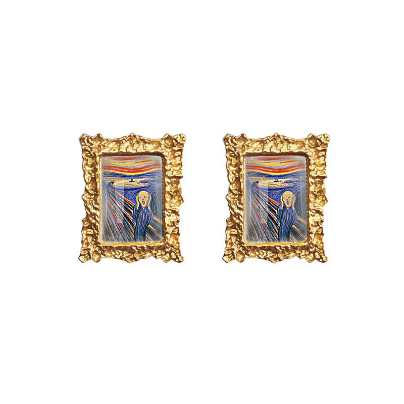 Oil Painting Impressionism Earrings Boogzel Clothing