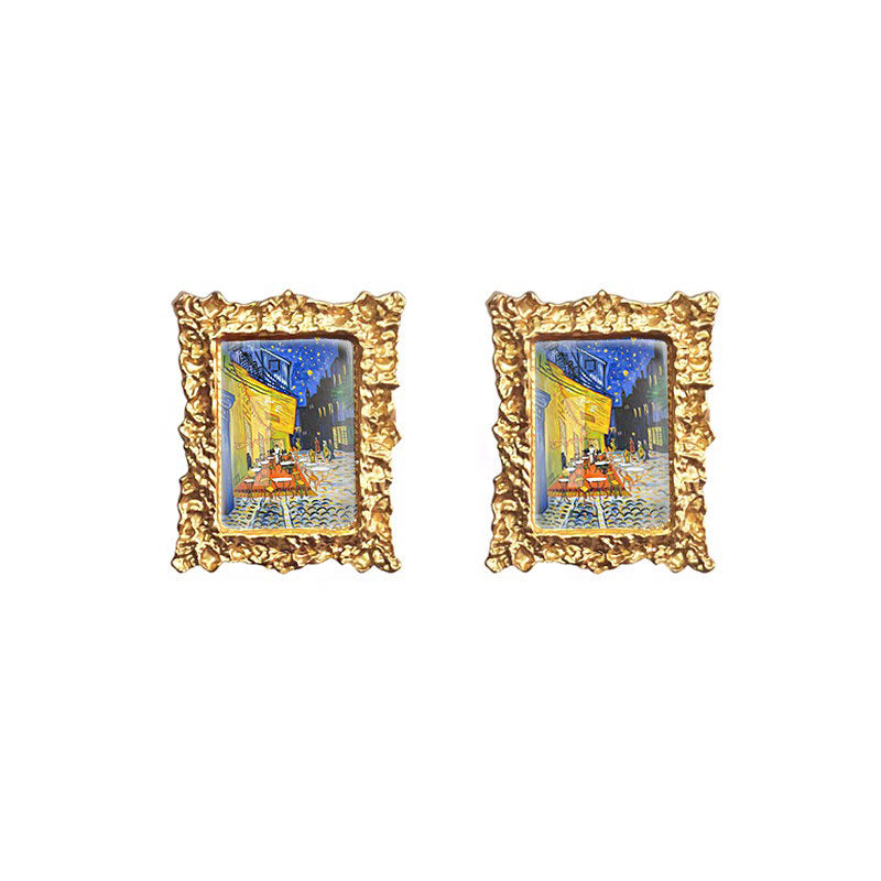 Oil Painting Impressionism Earrings Boogzel Clothing