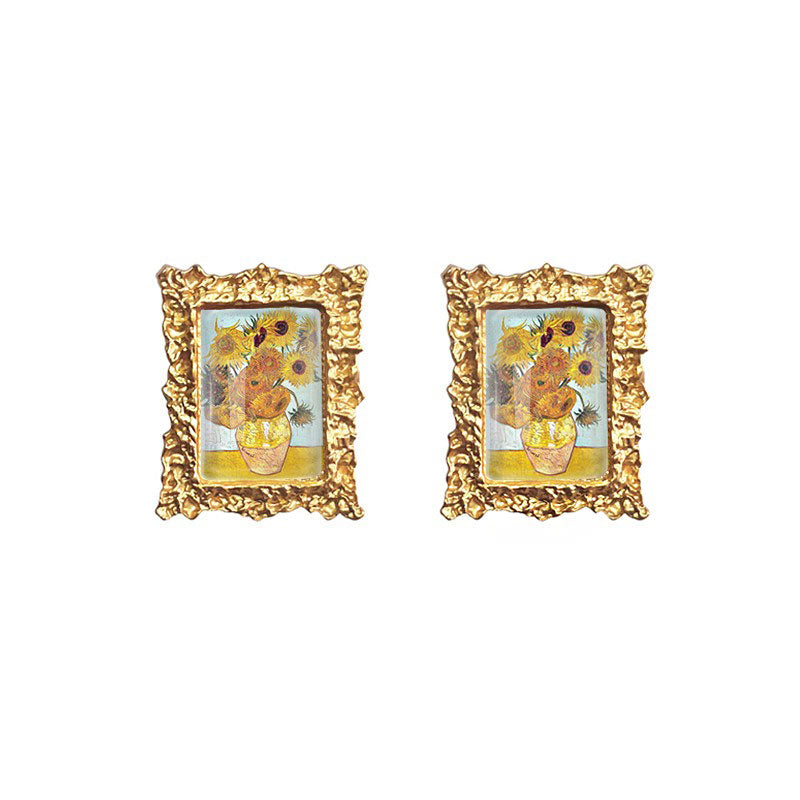 Oil Painting Impressionism Earrings Boogzel Clothing