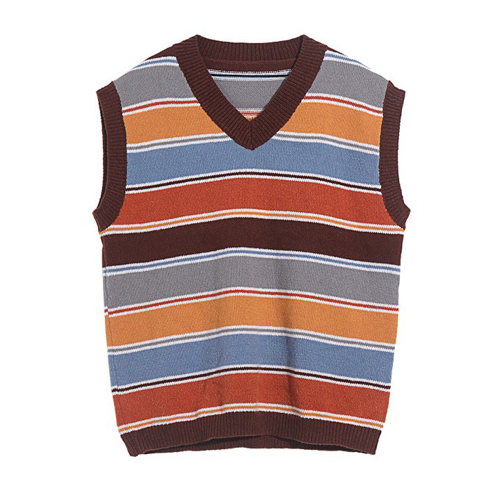 Vintage Striped Knit Vest Boogzel Clothing