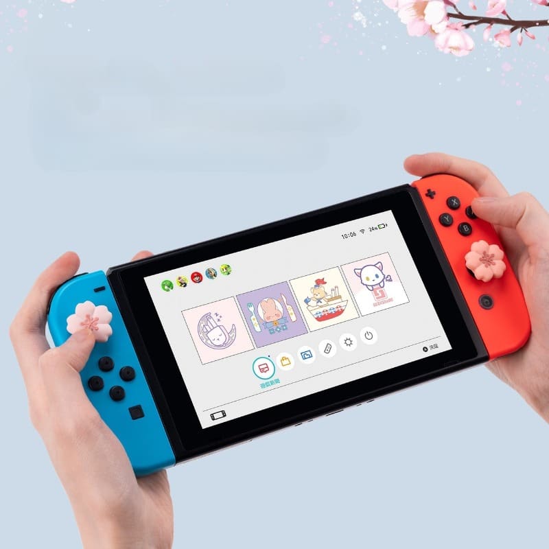 Kawaii Nintendo Switch OLED Kawaii Pink Sakura Thumb Grips